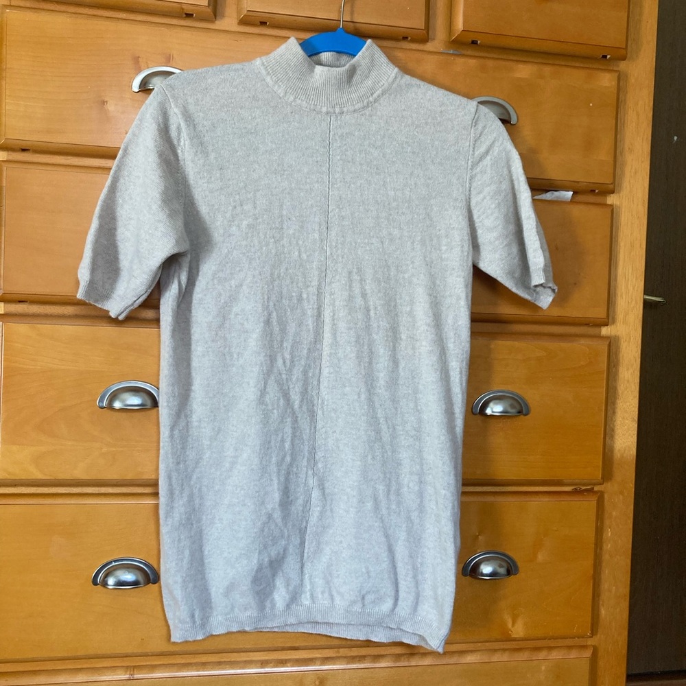 Basler Beige Mockneck Wool Sweater Size L